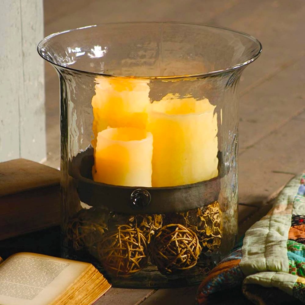Kalalou CV1060 Giant Glass Candle Cylinder with Insert, Clear